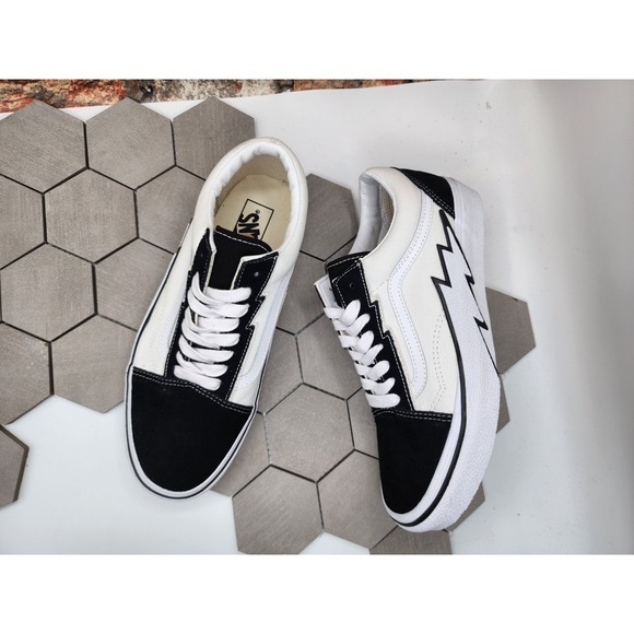 Vans Old Skool Bolt Shoes Two Tone Black White Knu Men Sz 7.5 Vn0009q5bmw Rare - Picture 6 of 8
